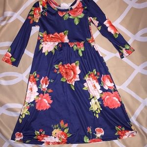 LS Navy Floral Maxi
